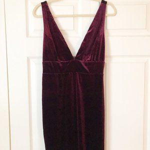 Maroon Velvet Dress